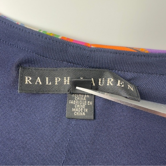 Ralph Lauren Black Label Size 2 Multicolor Paisley 100% Silk Jersey Sheath Dress - Picture 8 of 13